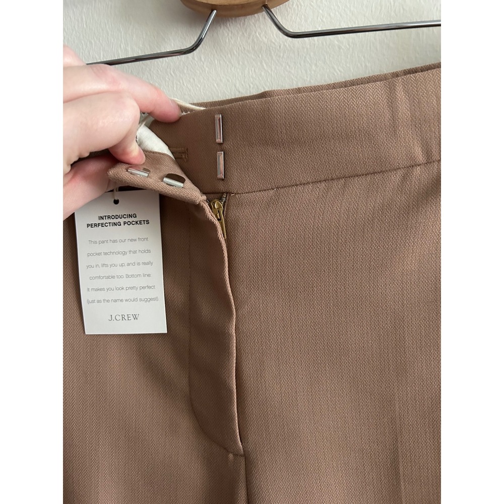 NWT J.Crew Trousers Camel Tan 14 Nova Fides Italian Wool Blend Pockets - Picture 4 of 10